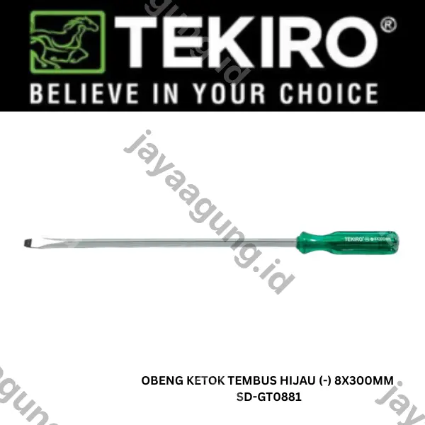 Gambar OBENG KETOK TEMBUS HIJAU TEKIRO (-) 8X300MM SD-GT0881 ke-3