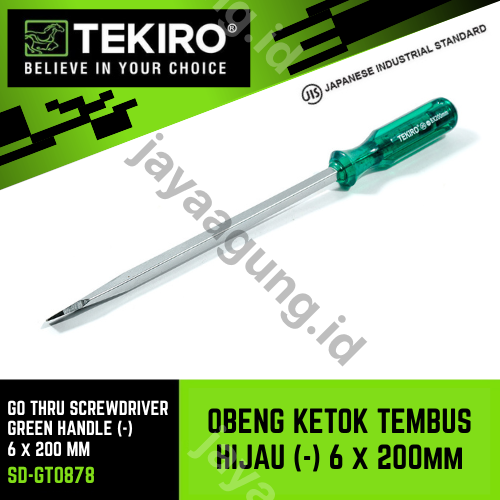 OBENG KETOK TEMBUS HIJAU TEKIRO (-) 6X200MM SD-GT0878
